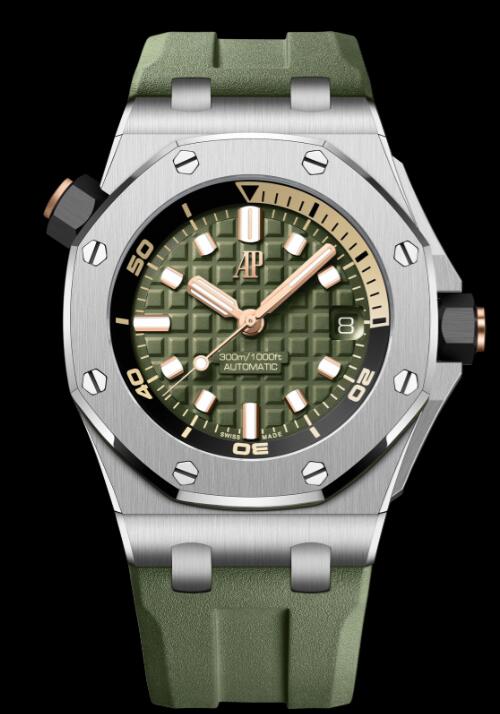 Replica AP Watch Audemars Piguet Royal Oak Offshore Diver Stainless Steel Green 15720ST.OO.A052CA.01 Replica AP Watch Audemars Piguet Royal Oak Offshore Diver Stainless Steel Green 15720ST.OO.A052CA.01